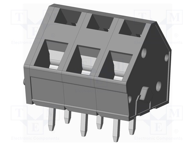 Connector: PCB terminal block; terminal; angled 45°; on PCBs