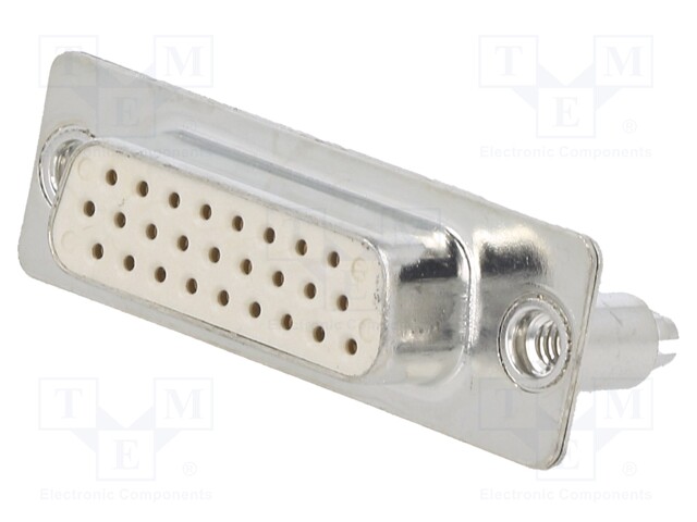 D-Sub HD; PIN: 26; socket; female; on PCBs,PCB snap; straight; THT