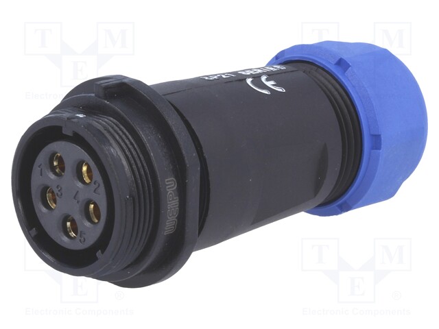 Plug; female; SP21; PIN: 5; IP68; 7÷12mm; soldering; for cable; 500V