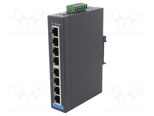 Switch Ethernet; unmanaged; Number of ports: 8; 12÷48VDC; RJ45