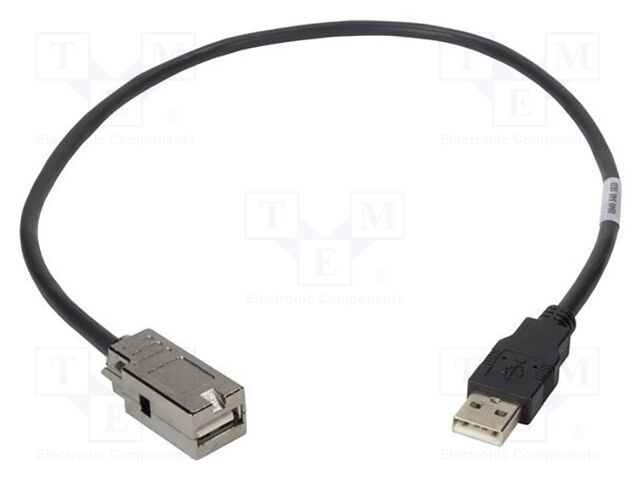 Cable; USB 2.0; USB A socket,USB A plug; 0.5m; black; hermetic x1