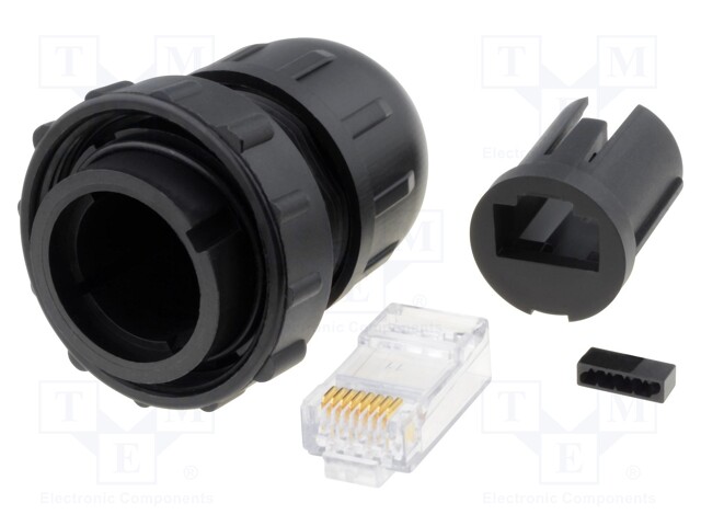 Plug; RJ45; DC; PIN: 8; Cat: 6; Layout: 8p8c; Locking: threaded joint
