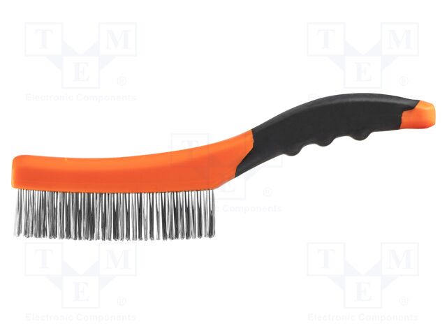 Brush; wire; stainless steel; 260mm; Number of rows: 4