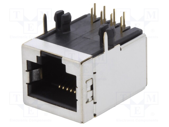 Socket; RJ45; PIN: 8; Cat: 5; shielded; gold-plated; Layout: 8p8c