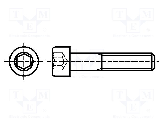 Screw; M8x25; DIN: 912; Head: cheese head; imbus; HEX 6mm