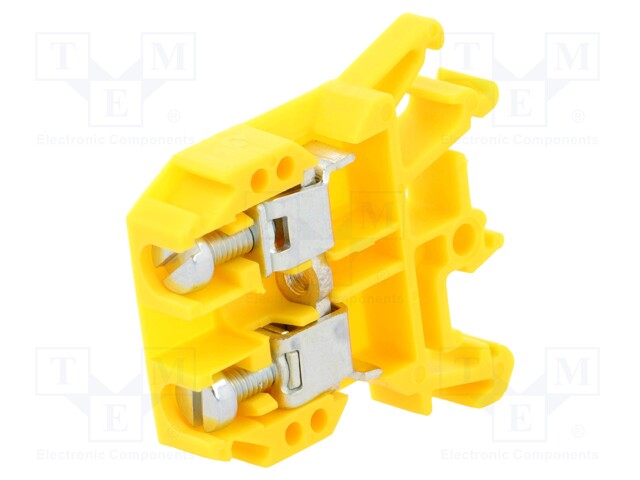 Splice terminal: rail; 0.5÷10mm2; ways: 1; terminals: 2; yellow