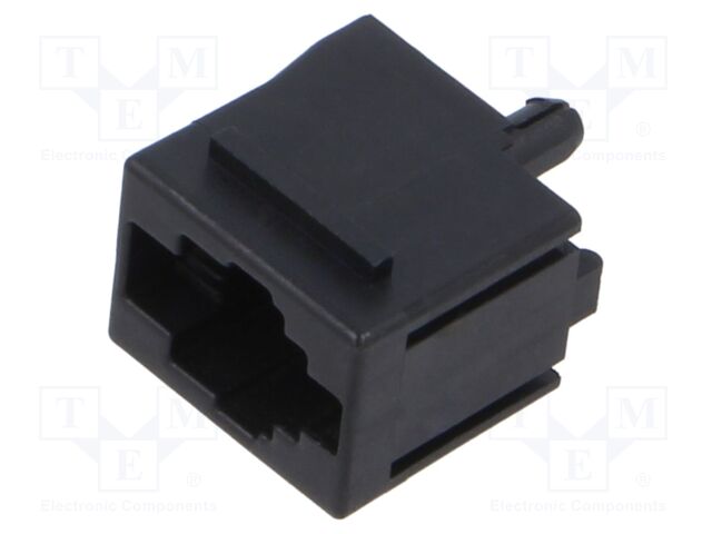 Socket; RJ9; PIN: 4; with panel stop blockade; Layout: 4p4c; THT
