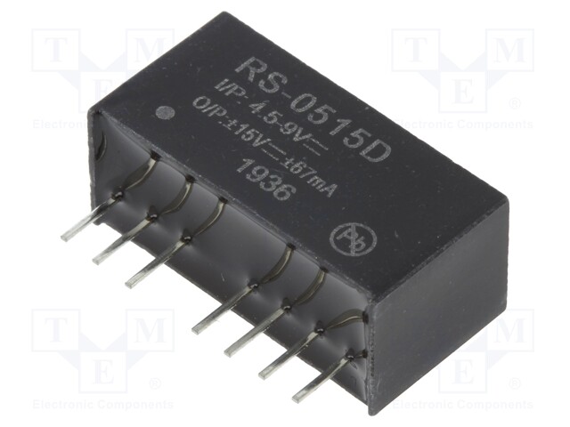 Converter: DC/DC; 2W; Uin: 4.5÷9V; Uout: 15VDC; Uout2: -15VDC; SIP8