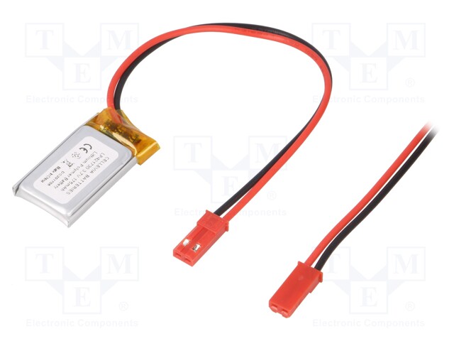 Re-battery: Li-Po; 3.7V; 175mAh; Leads: cables; 4.2x17x30mm