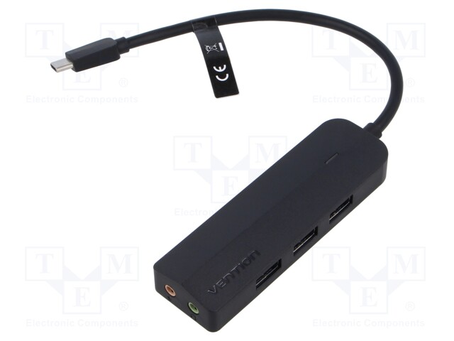 Hub USB; USB 3.0; black; Number of ports: 6; 0.15m; Enclos.mat: ABS