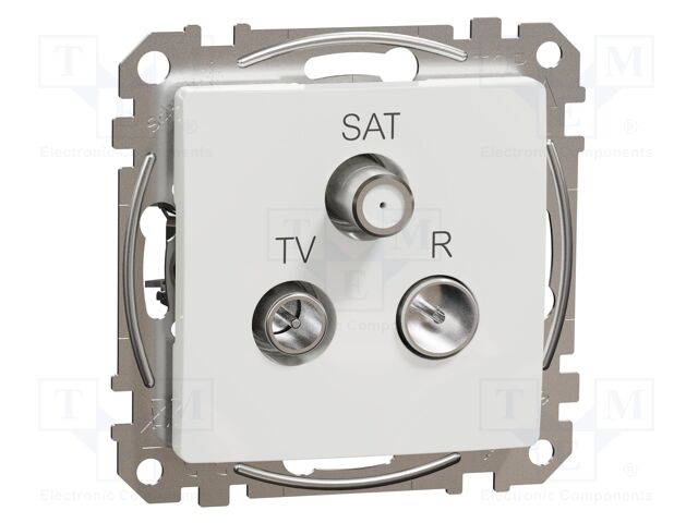 R-TV-SAT socket intermediate; IP20; white; Sedna; Illumin: none