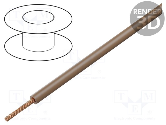 Wire; LgY; stranded; Cu; 2.5mm2; light brown; PVC; 300/500V; 50m