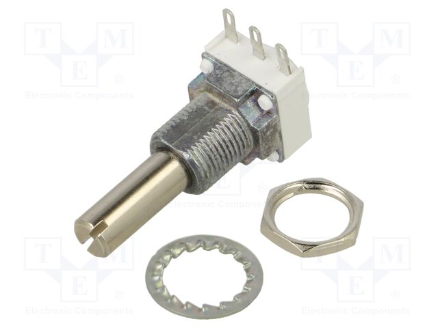Potentiometer: shaft; single turn; 50kΩ; 1W; ±10%; 6mm; linear
