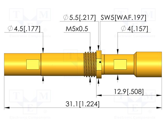 Test needle; screw-in