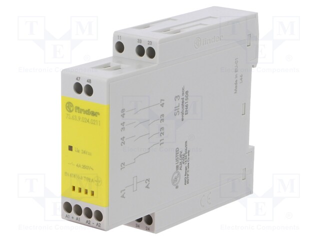 Module: safety relay; Series: 7S; OUT: 3; Mounting: DIN; -40÷70°C