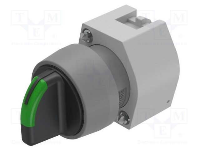 Switch: rotary; 22mm; Stabl.pos: 1; grey/black; BA9S,LED; IP65