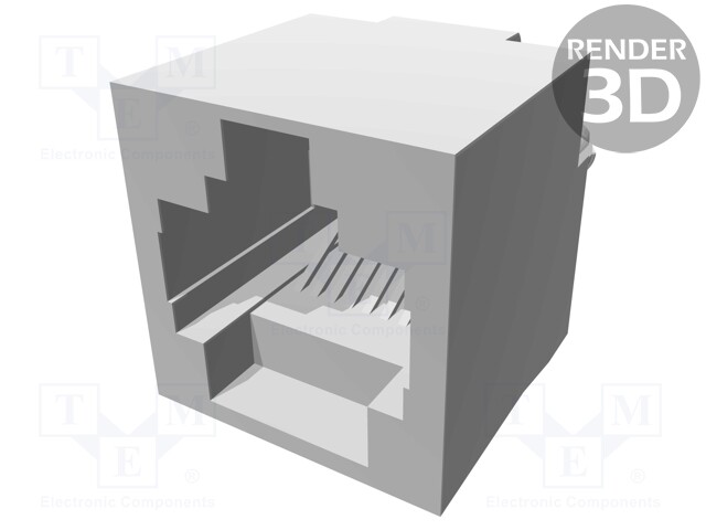 Socket; RJ45; PIN: 8; Layout: 8p8c; THT; straight; 16.51mm