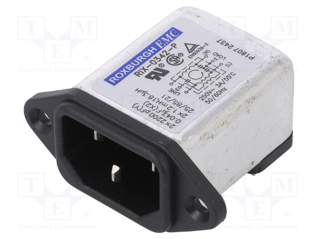 Connector: AC supply; socket; male; 3A; 250VAC; IEC 60320; -25÷85°C