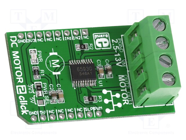 Click board; motor driver; PWM; TB6593FNG; 3.3/5VDC