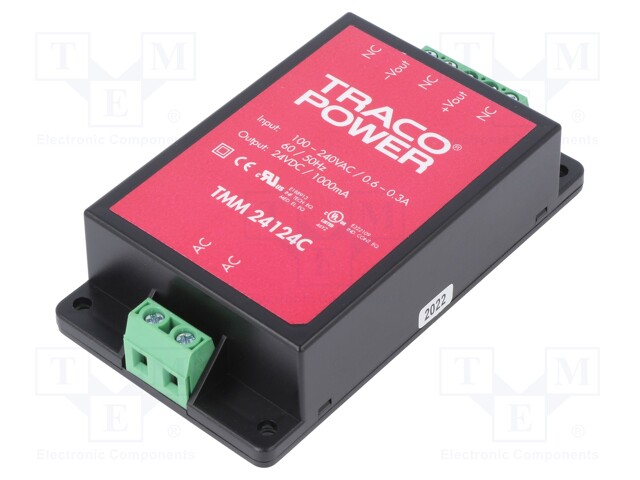 Converter: AC/DC; 24W; Uout: 24VDC; Iout: 1A; 85%; Mounting: on panel