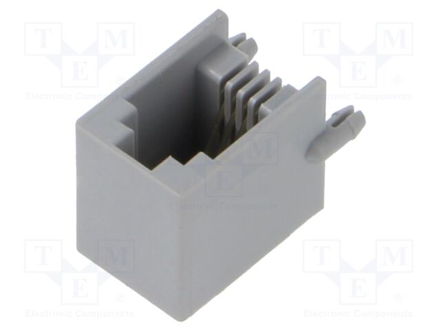 Socket; RJ9; PIN: 4; Layout: 4p4c; on PCBs,PCB snap; THT; angled 90°