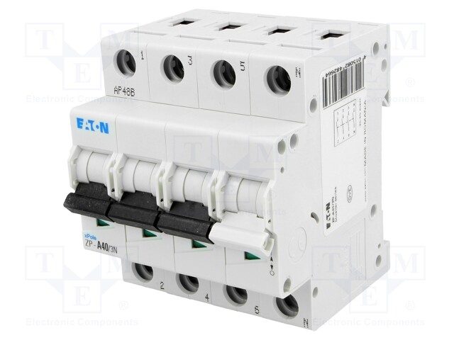 Switch-disconnector; Poles: 3+N; DIN; 40A; 400VAC; ZP; IP40