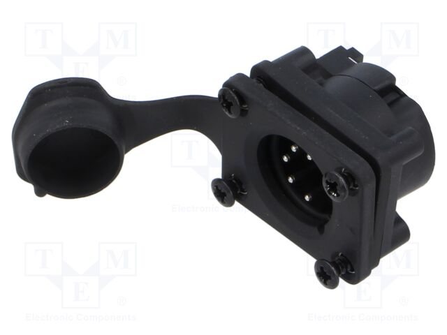 Connector: XLR; socket; male; AXS; 7.5A; 133V; PIN: 5; IP65; THT