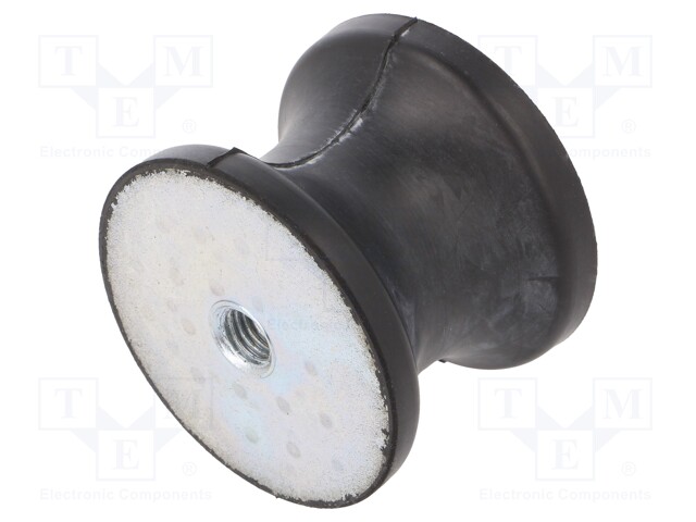 Vibration damper; M12; Ø: 70mm; rubber; L: 53mm; H: 12mm; 2894N
