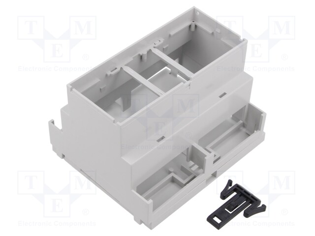Enclosure: for DIN rail mounting; light grey; No.of mod: 6