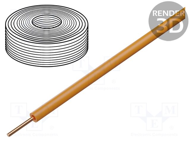 Wire; H07V-U; 2.5mm2; wire; Cu; PVC; orange; 450V,750V; CPR: Eca
