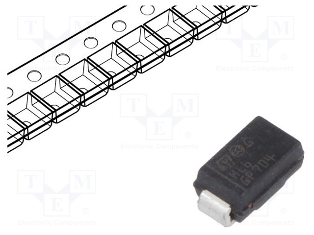 Diode: rectifying; SMD; 600V; 1A; 80ns; Package: reel,tape; SMA
