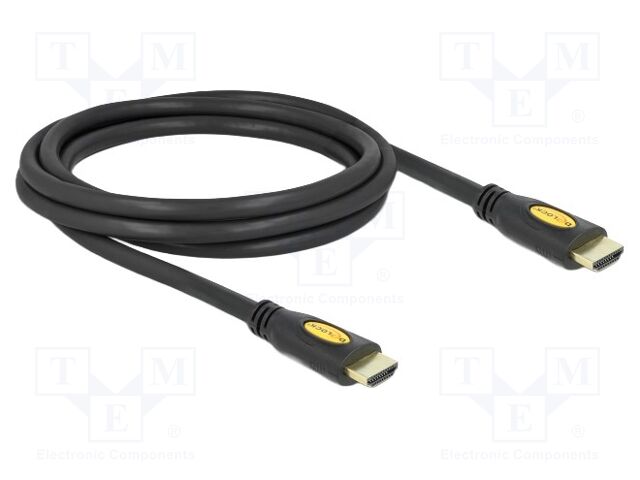 Cable; HDMI 1.4,High Speed + Ethernet; Len: 2m; black; 28AWG