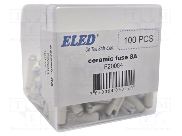 Fuse: fuse; 8A; 32VDC; ceramic,automotive; 6x25mm