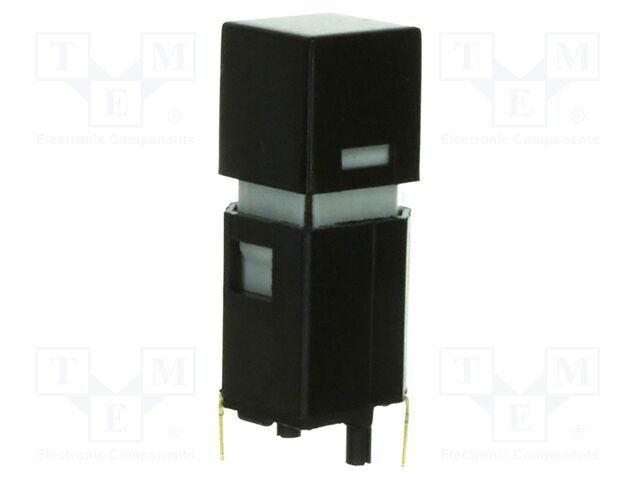 Switch: push-button; Pos: 2; SPST; 0.001A/20VDC; black; PCB; 1.25N