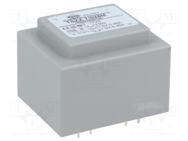 Transformer: encapsulated; 7VA; 230VAC; 7.5V; 7.5V; 0.46A; 0.46A