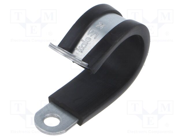 Fixing clamp; ØBundle : 24mm; W: 15mm; steel; Cover material: EPDM