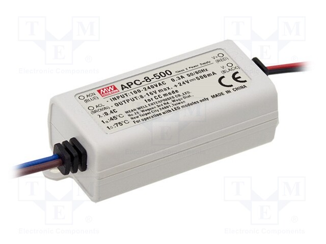 Power supply: switched-mode; LED; 8W; 16÷32VDC; 250mA; 90÷264VAC