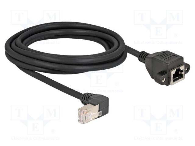 Extender Ethernet; S/FTP; Cat: 6a; 3m; LSZH; black; 26AWG; screw