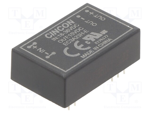 Converter: DC/DC; 3W; Uin: 18÷36V; 15VDC; Iout: 200mA; DIP24; 12.5g