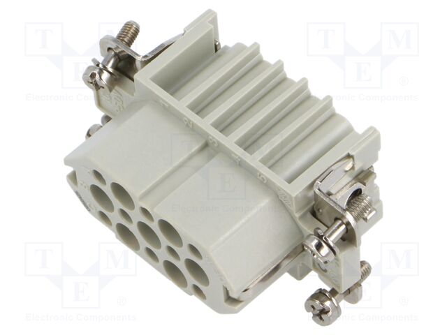 Connector: HDC; contact insert; female; CD; PIN: 15; 15+PE; 10A; 600V