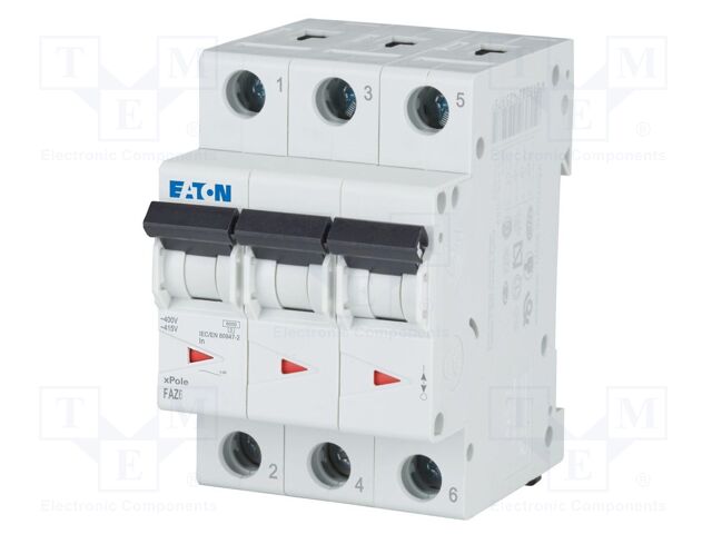 Circuit breaker; 230/400VAC; Inom: 25A; Poles: 3; Charact: K; 6kA