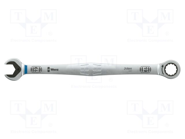 Wrench; combination spanner,with ratchet; 19mm; steel; long