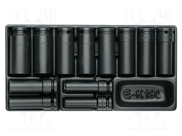 Wrench-set; socket spanner,impact; 1/2"; 12pcs.