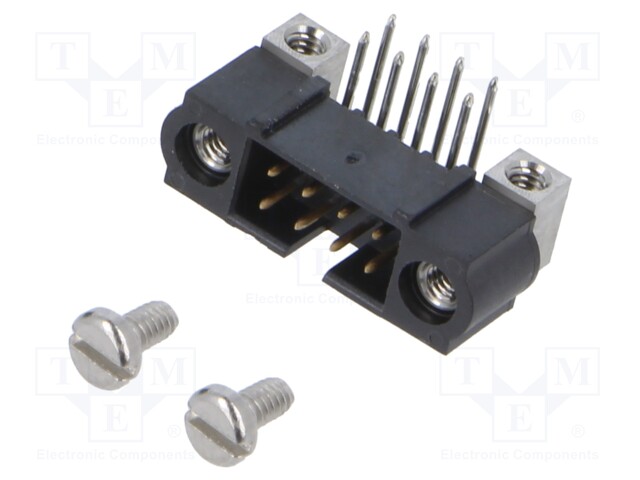 4+4 Pos. Male DIL Horizontal Throughboard Conn. Jackscrews
