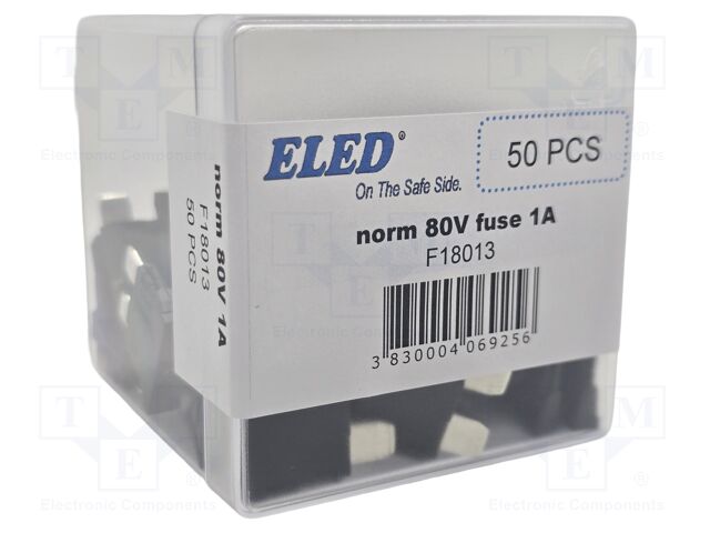 Fuse: fuse; 1A; 80VDC; automotive; 19mm; 19x5.1x20mm