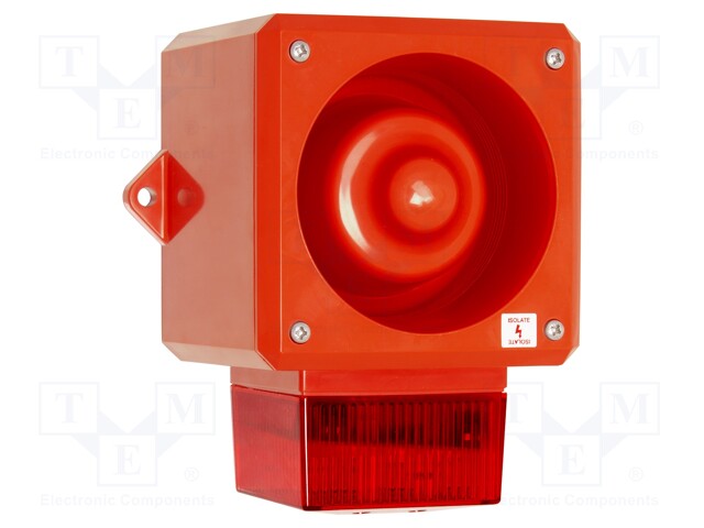 Signaller: lighting-sound; 24VDC; siren,flashing light; IP65