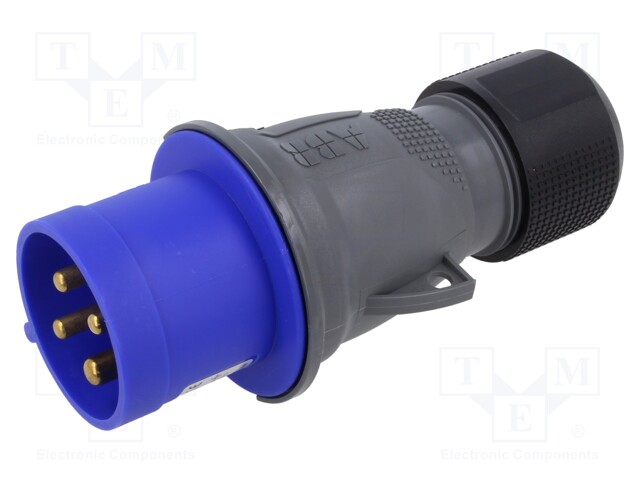 Connector: AC supply 3-phase; plug; male; straight; for cable