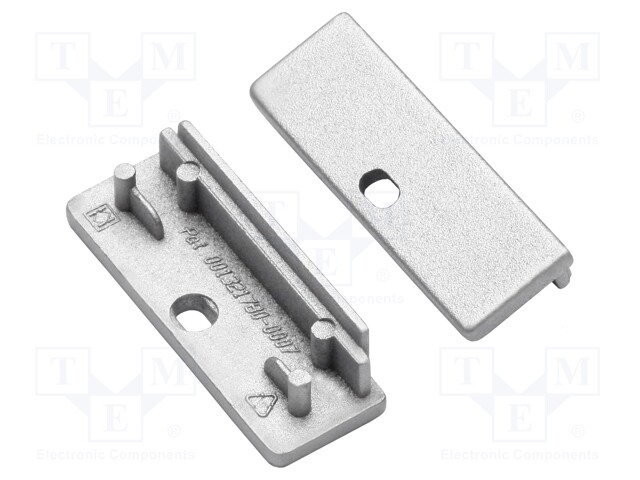 Cap for LED profiles; silver; ABS; Application: WIDE24