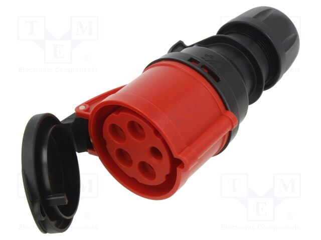 Connector: AC supply 3-phase; socket; female; 32A; 400VAC; IP67