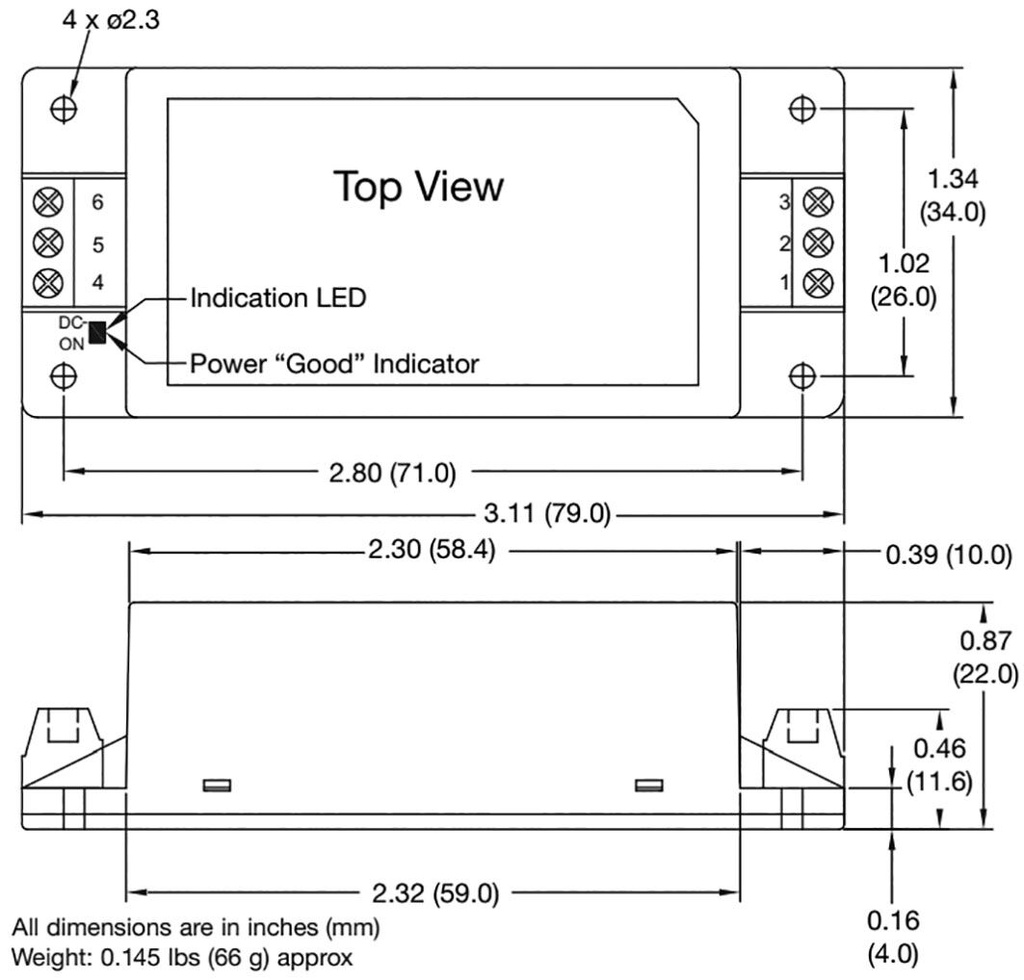 DC/DC Converter, ITE, 1 Output, 10 W, 5.1 V, 2 A